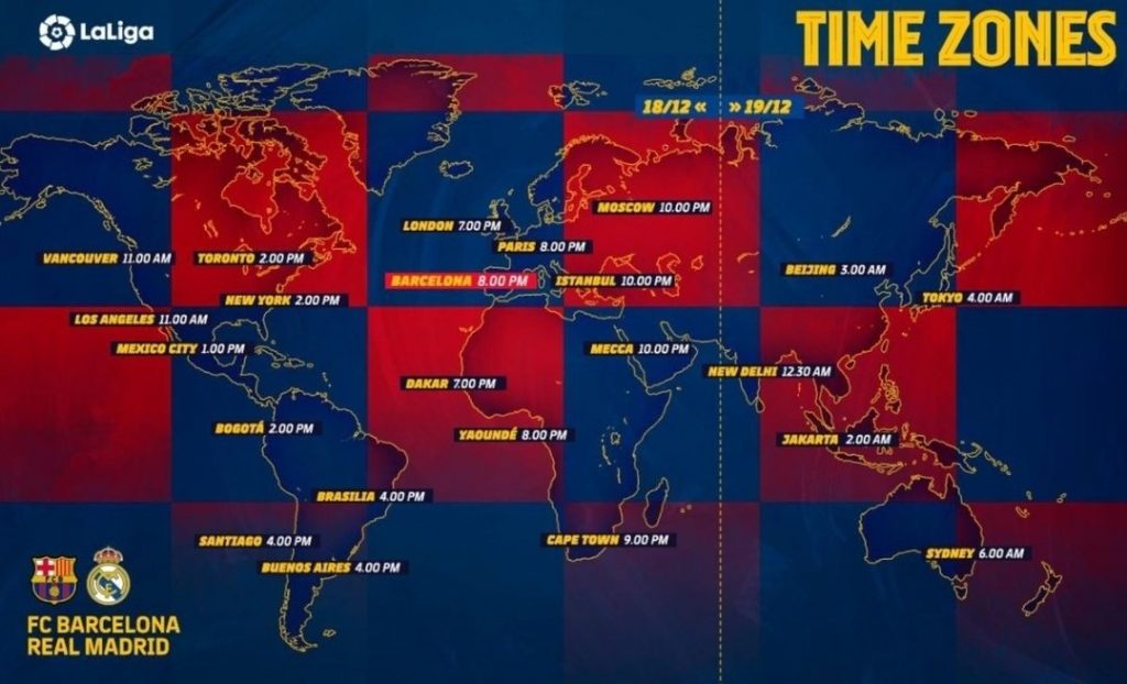 زمان برگزاری دیدار حساس بارسلونا مقابل رئال مادرید در نقاط مختلف جهان